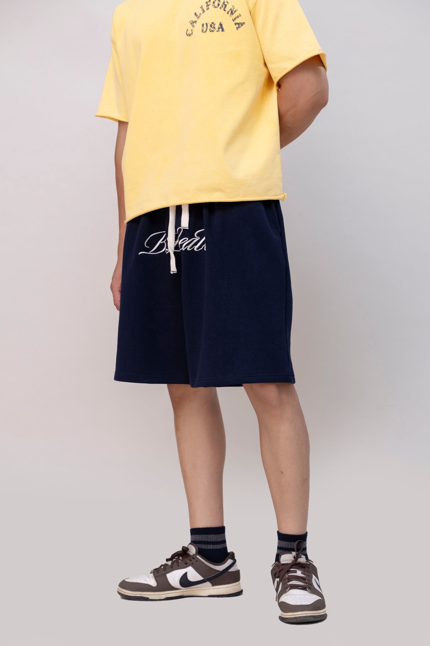 Navy sweatshorts