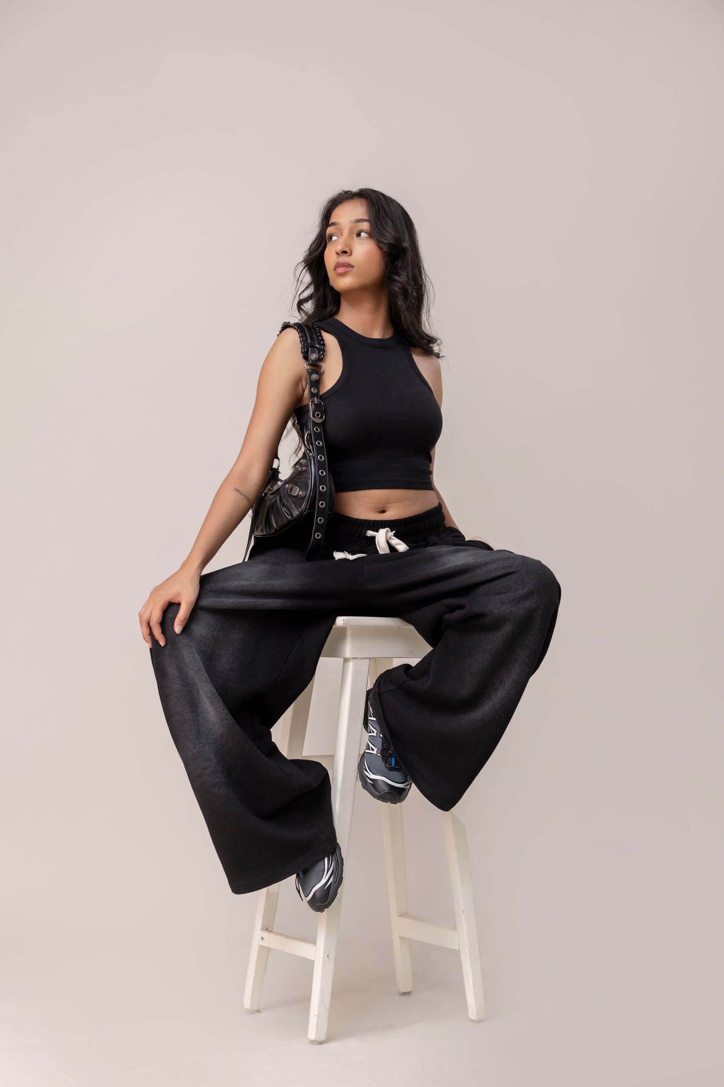 Black Sprayed Sweatpants