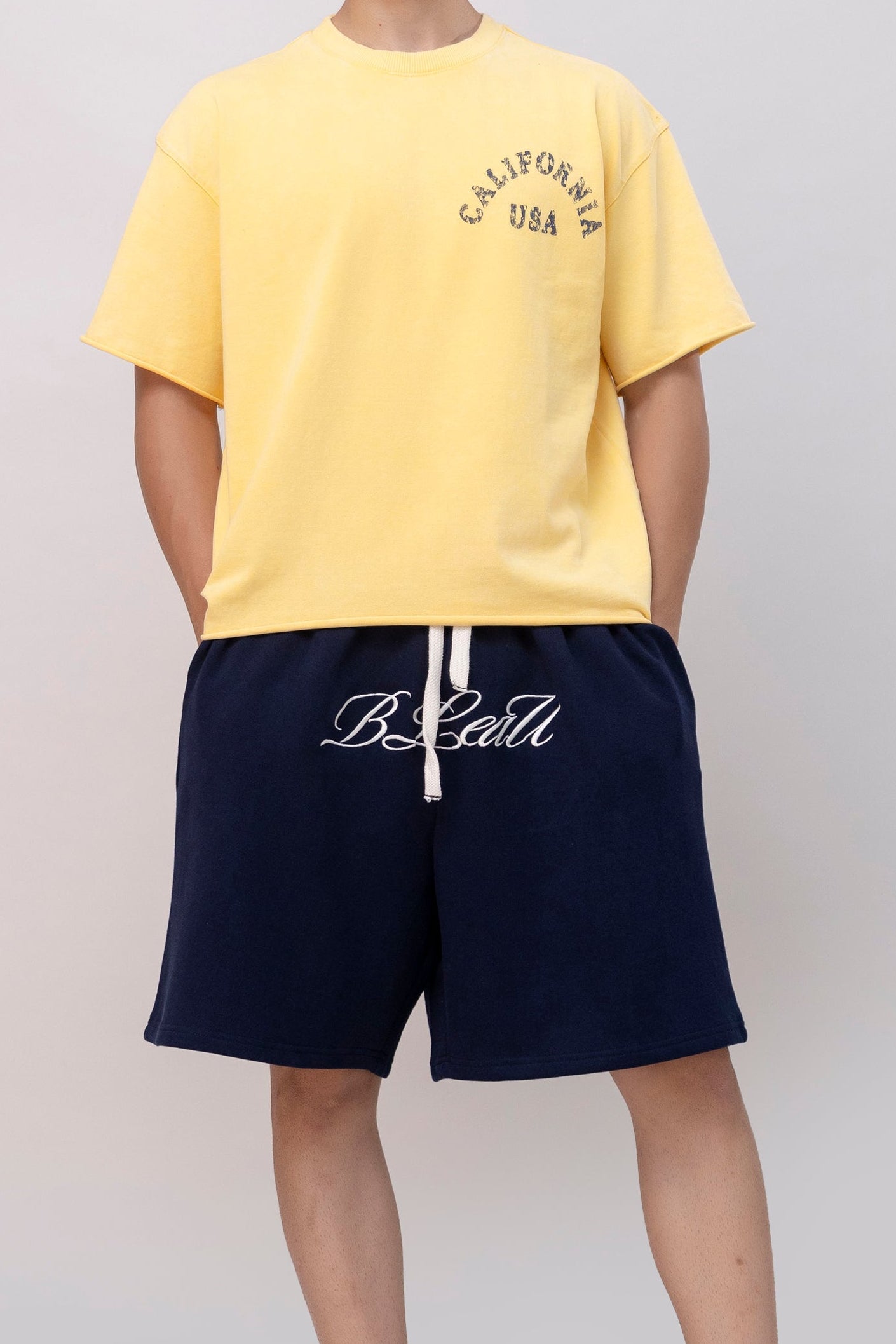 Navy sweatshorts