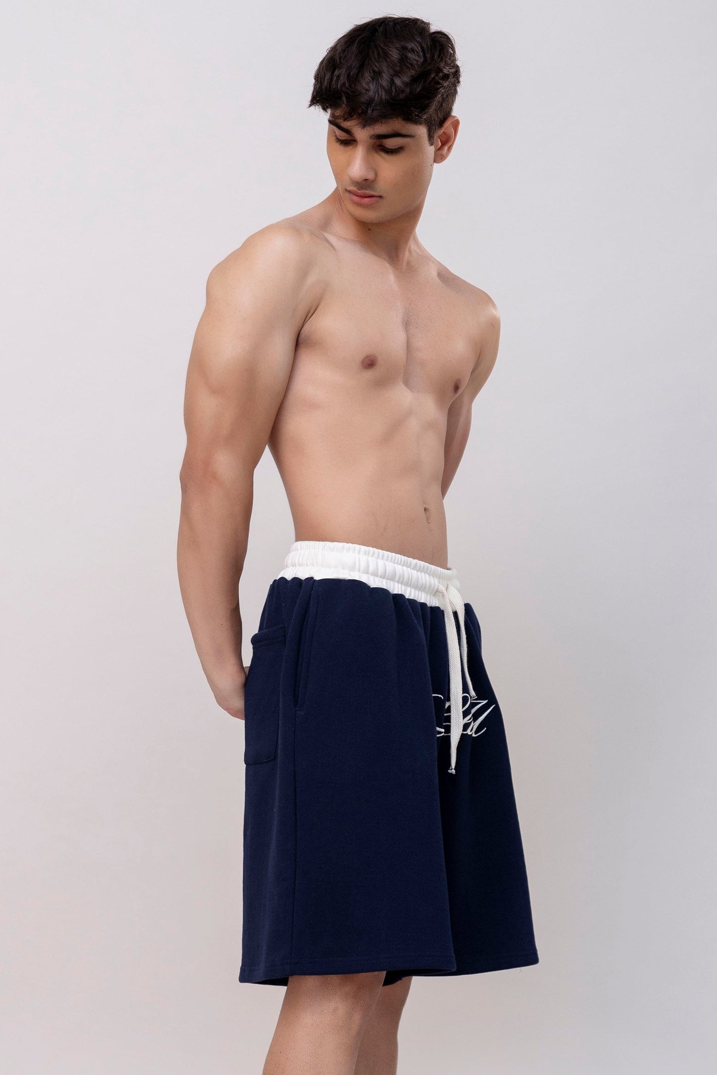 Navy sweatshorts