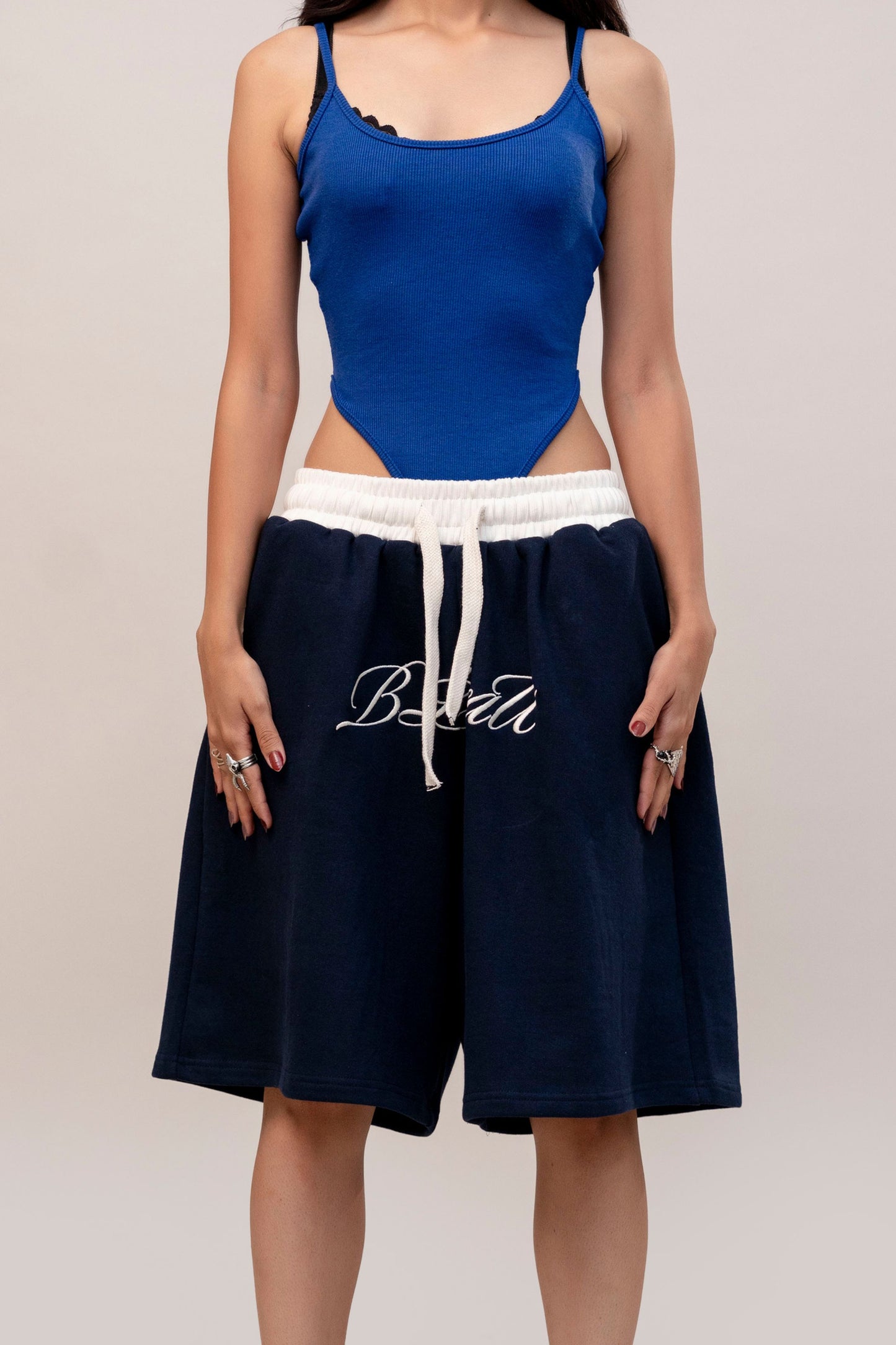 Navy sweatshorts