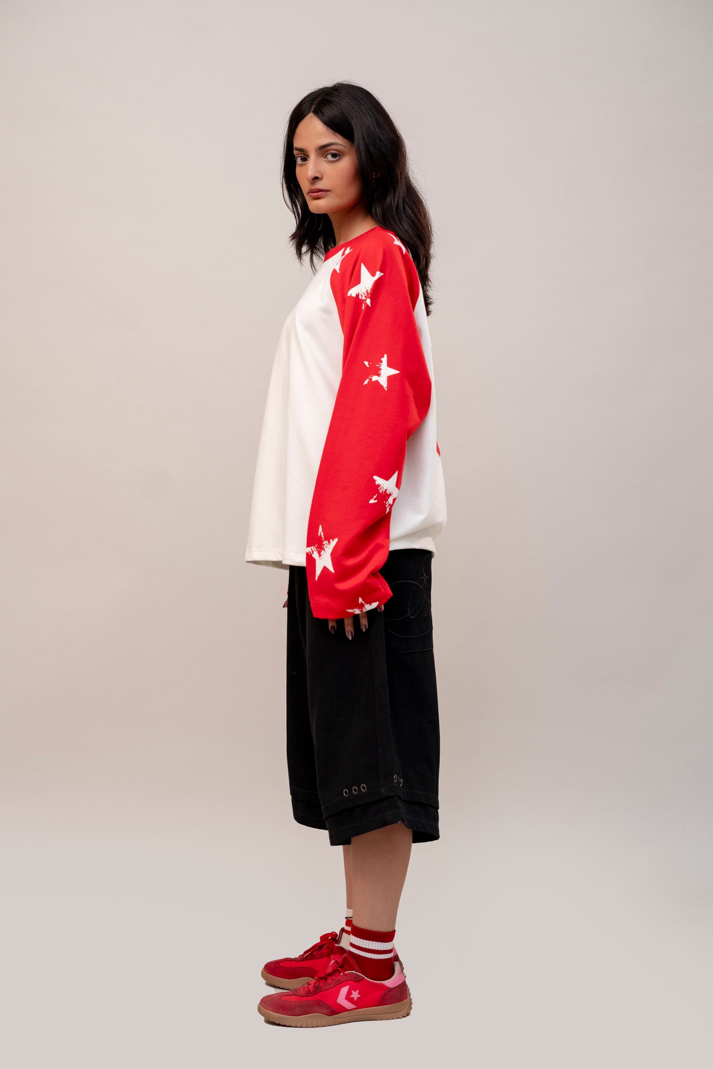 Red Full Sleeve Raglan T-shirt