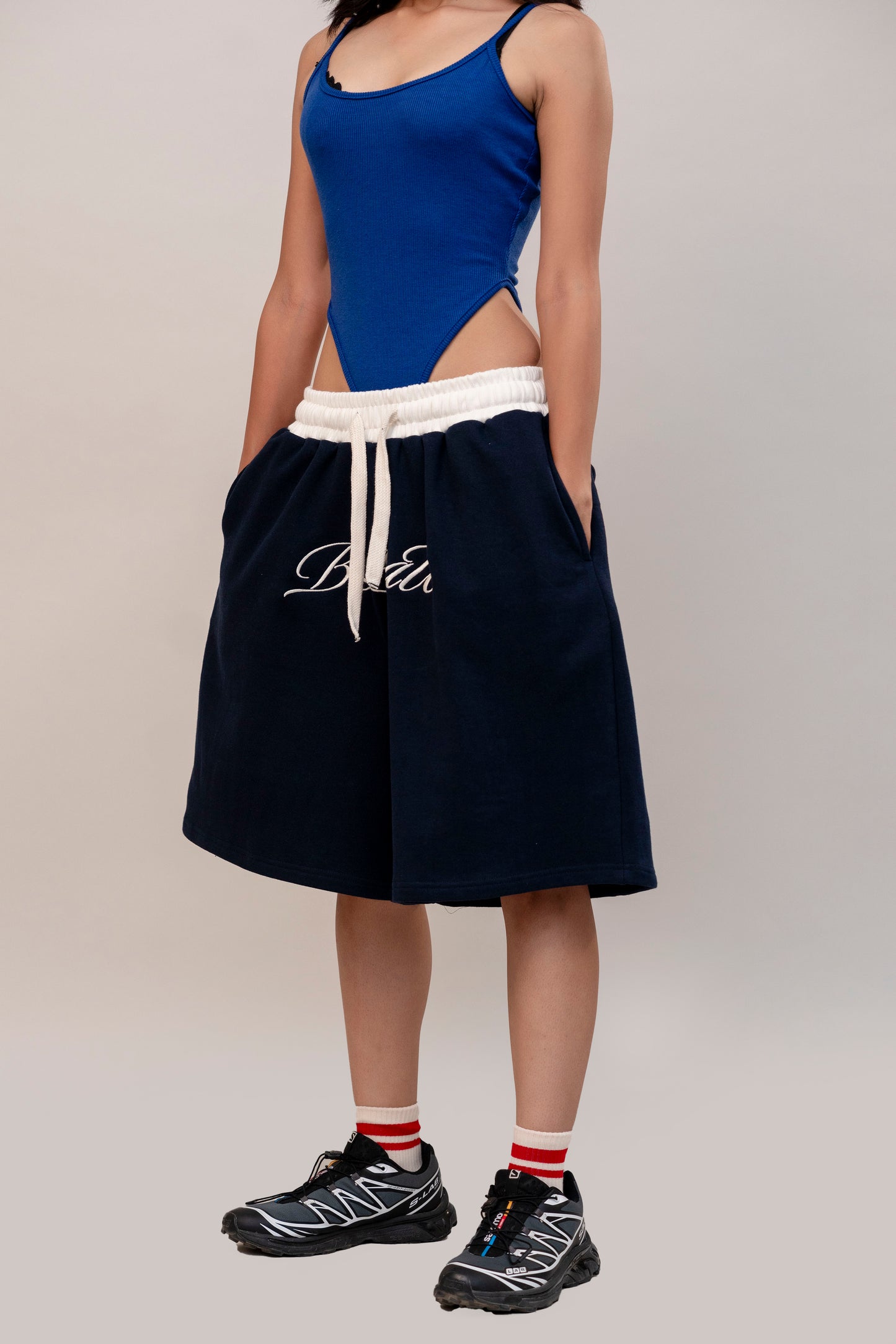 Navy sweatshorts