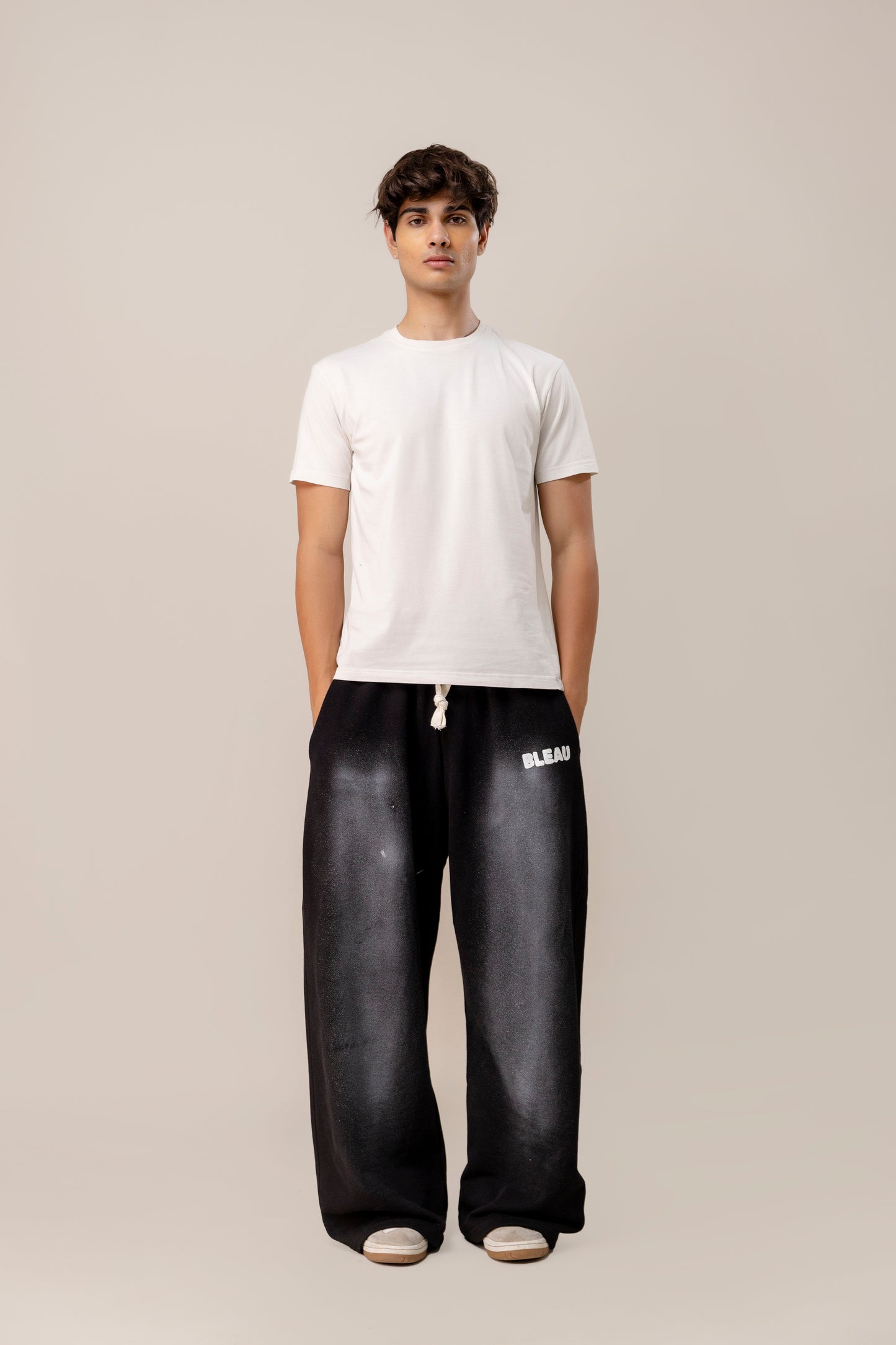 Black  Sprayed Sweatpants