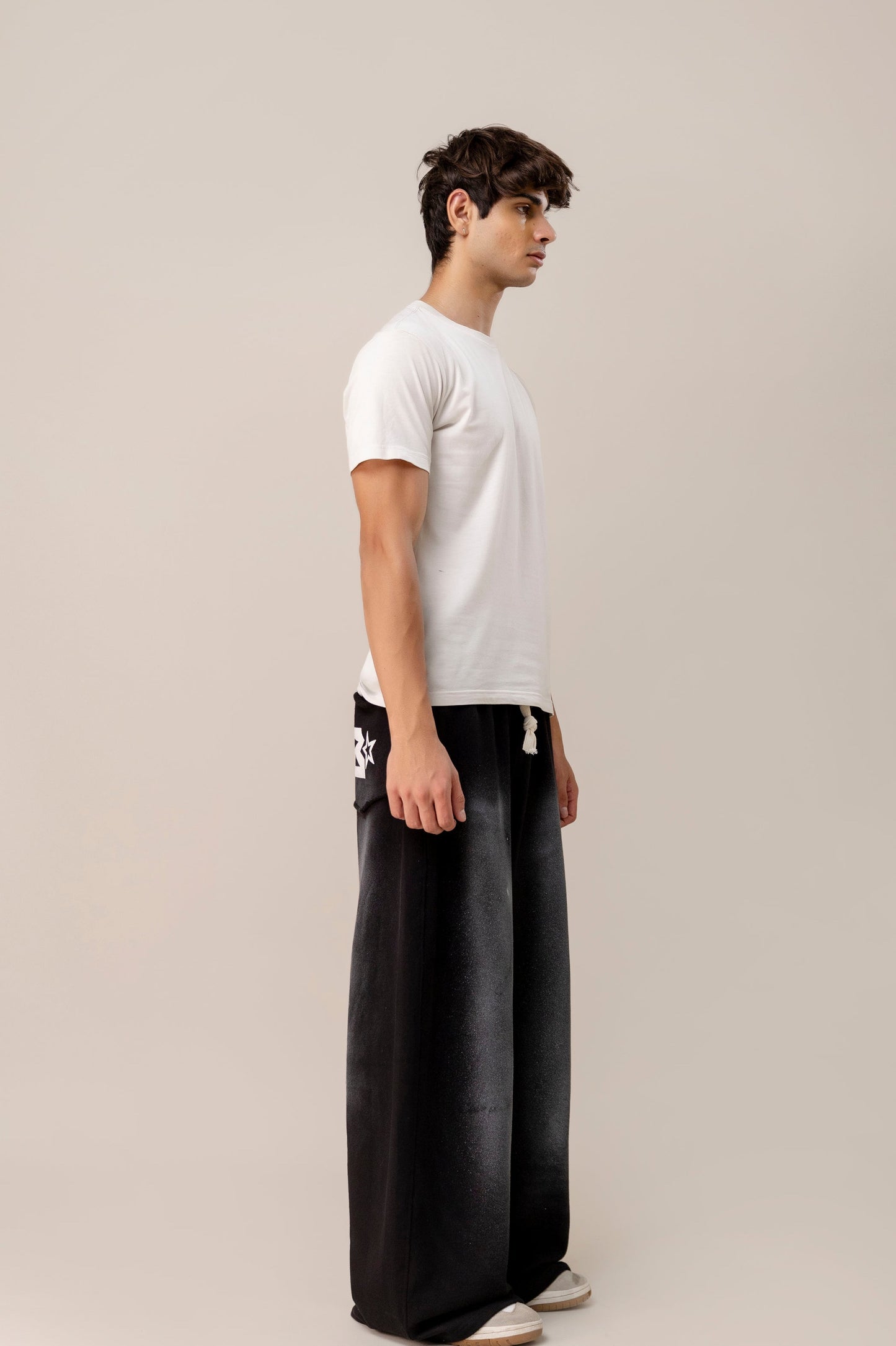 Black  Sprayed Sweatpants