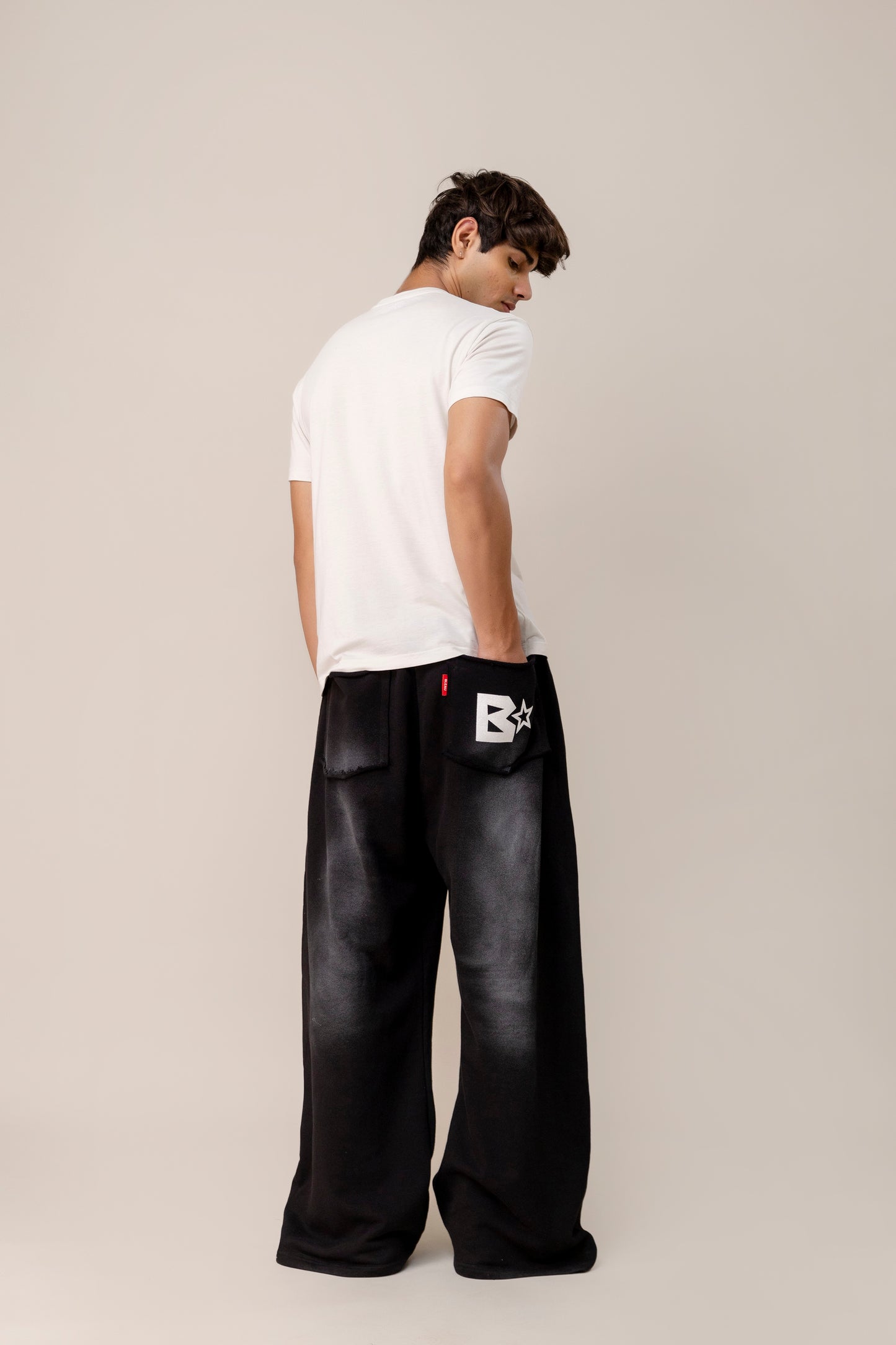 Black  Sprayed Sweatpants