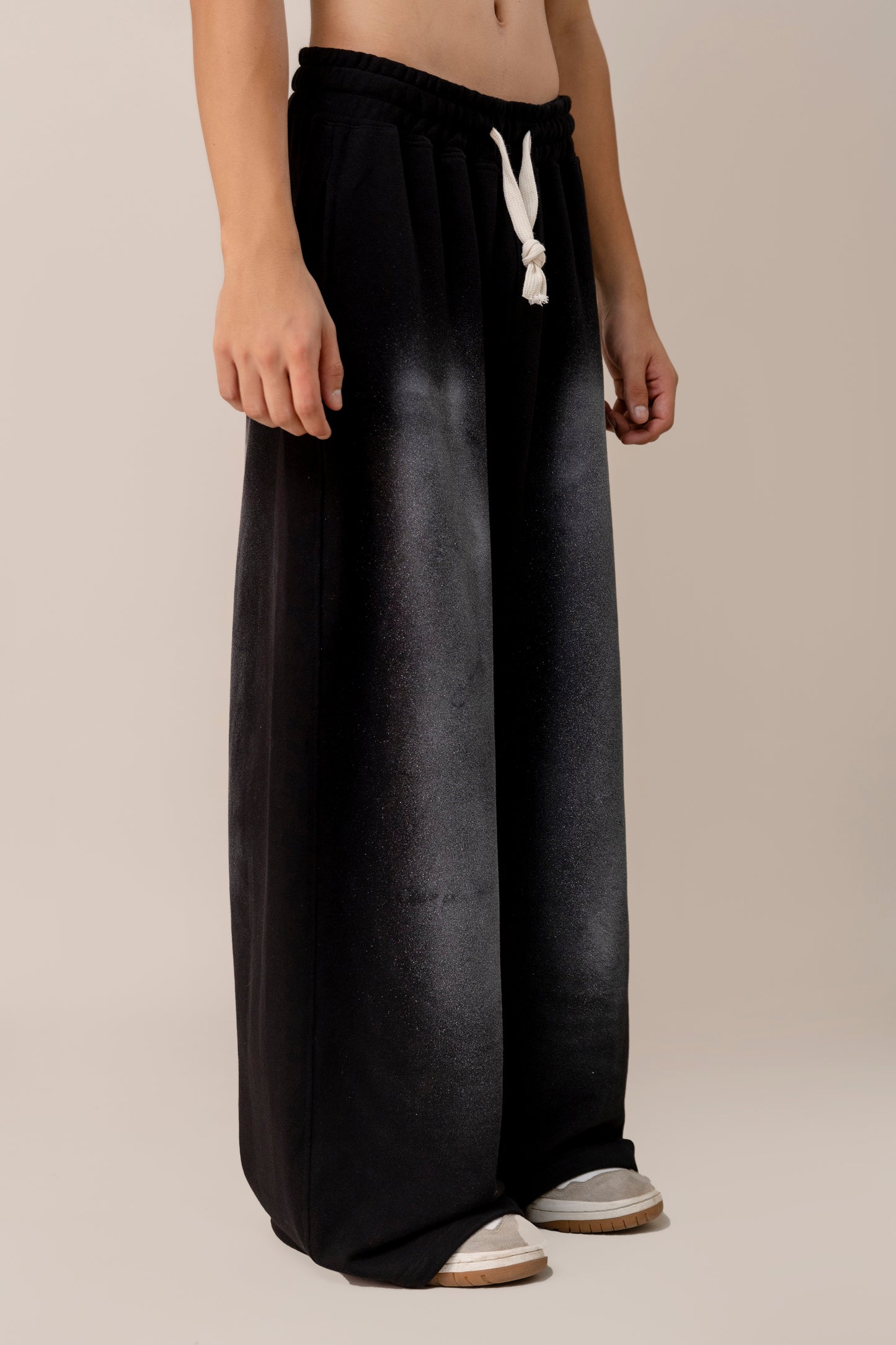 Black  Sprayed Sweatpants
