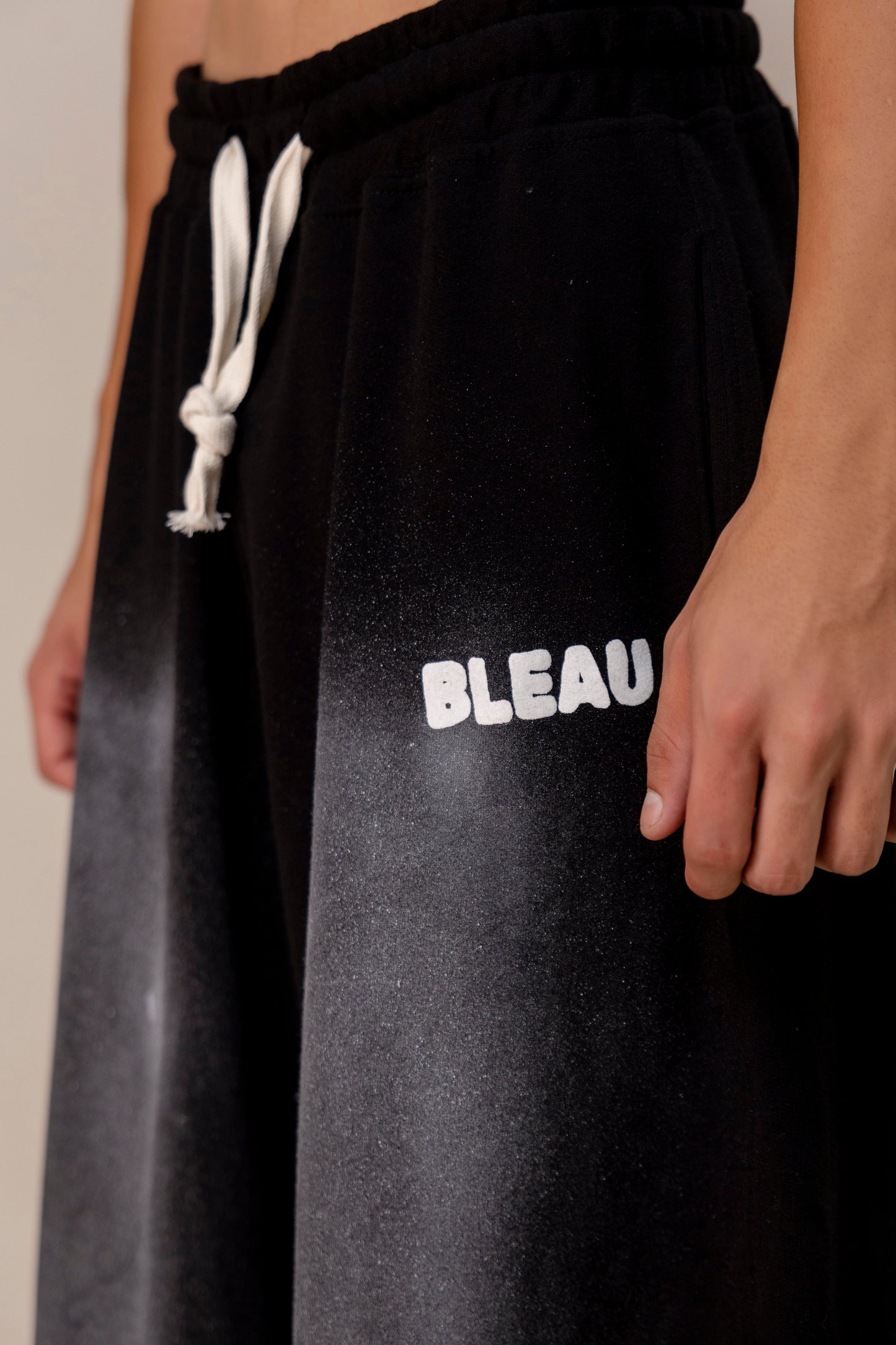 Black  Sprayed Sweatpants