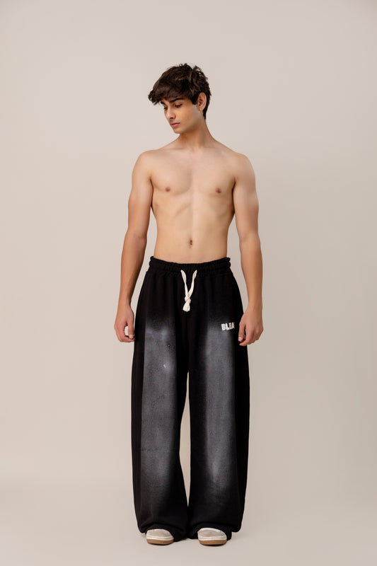 Black  Sprayed Sweatpants