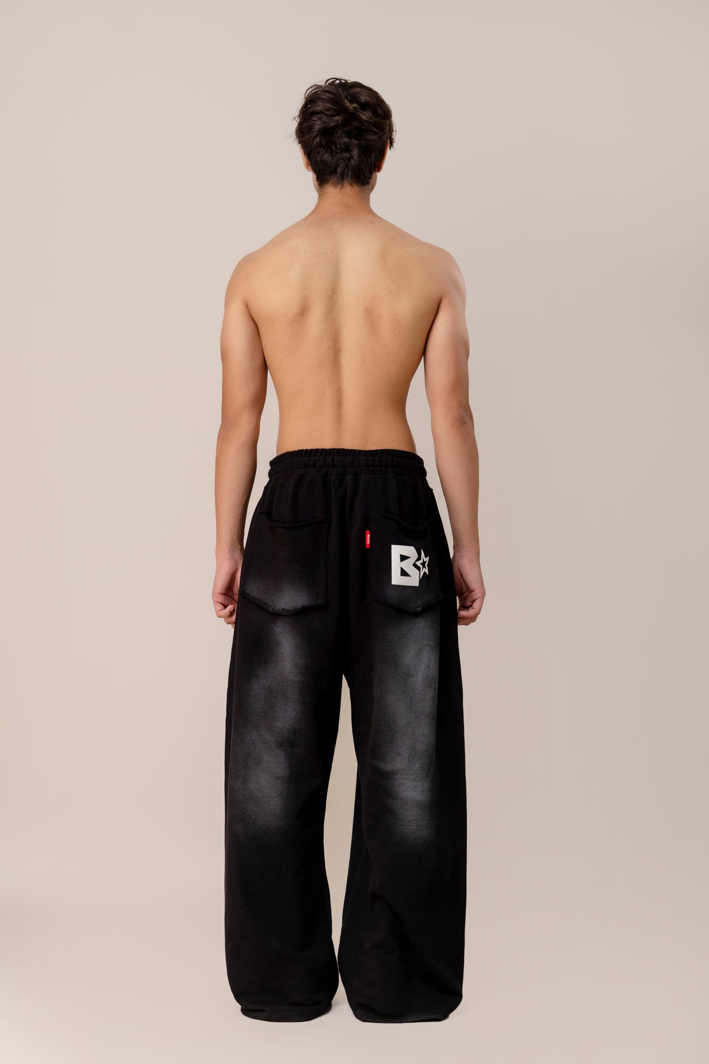 Black  Sprayed Sweatpants