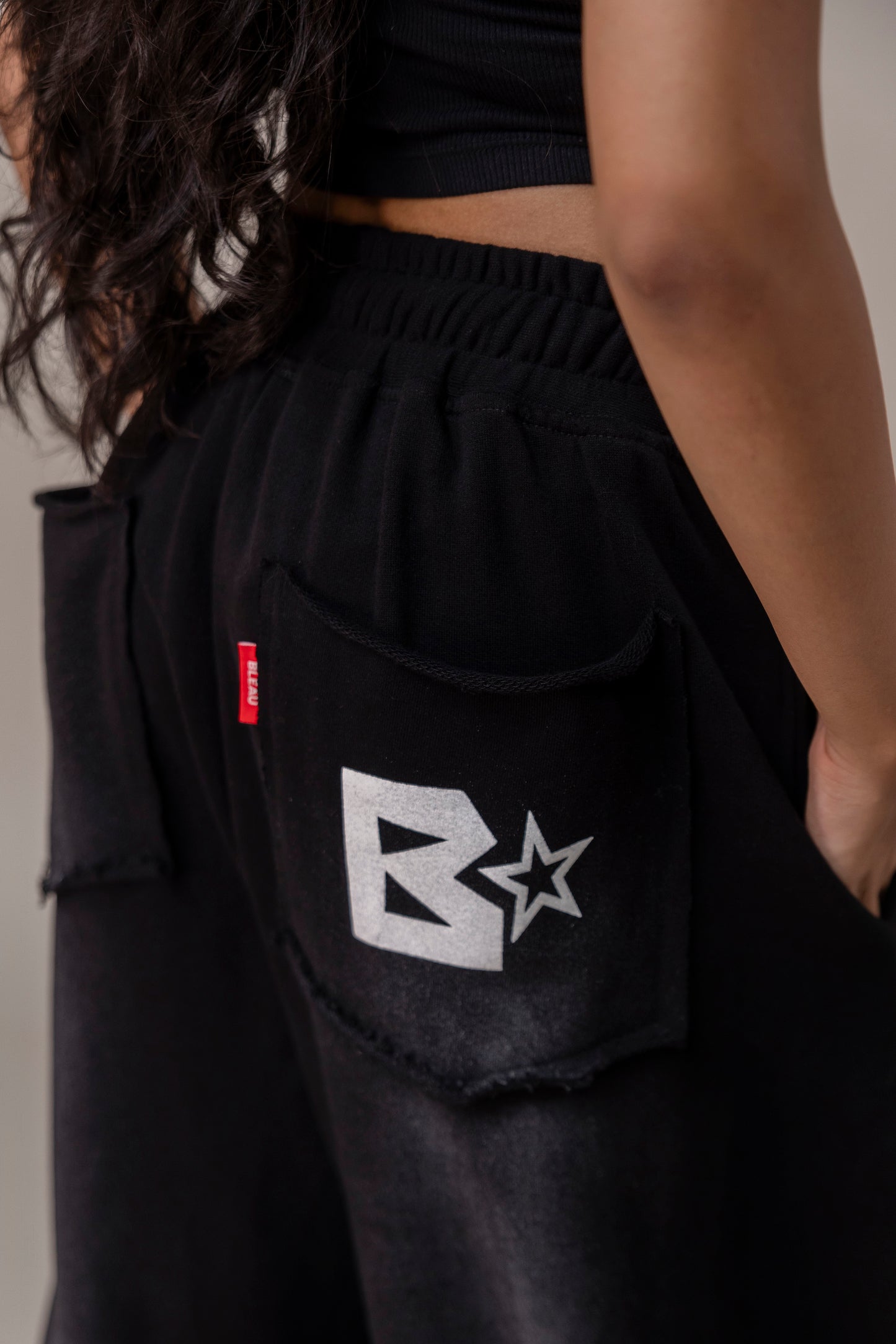 Black  Sprayed Sweatpants