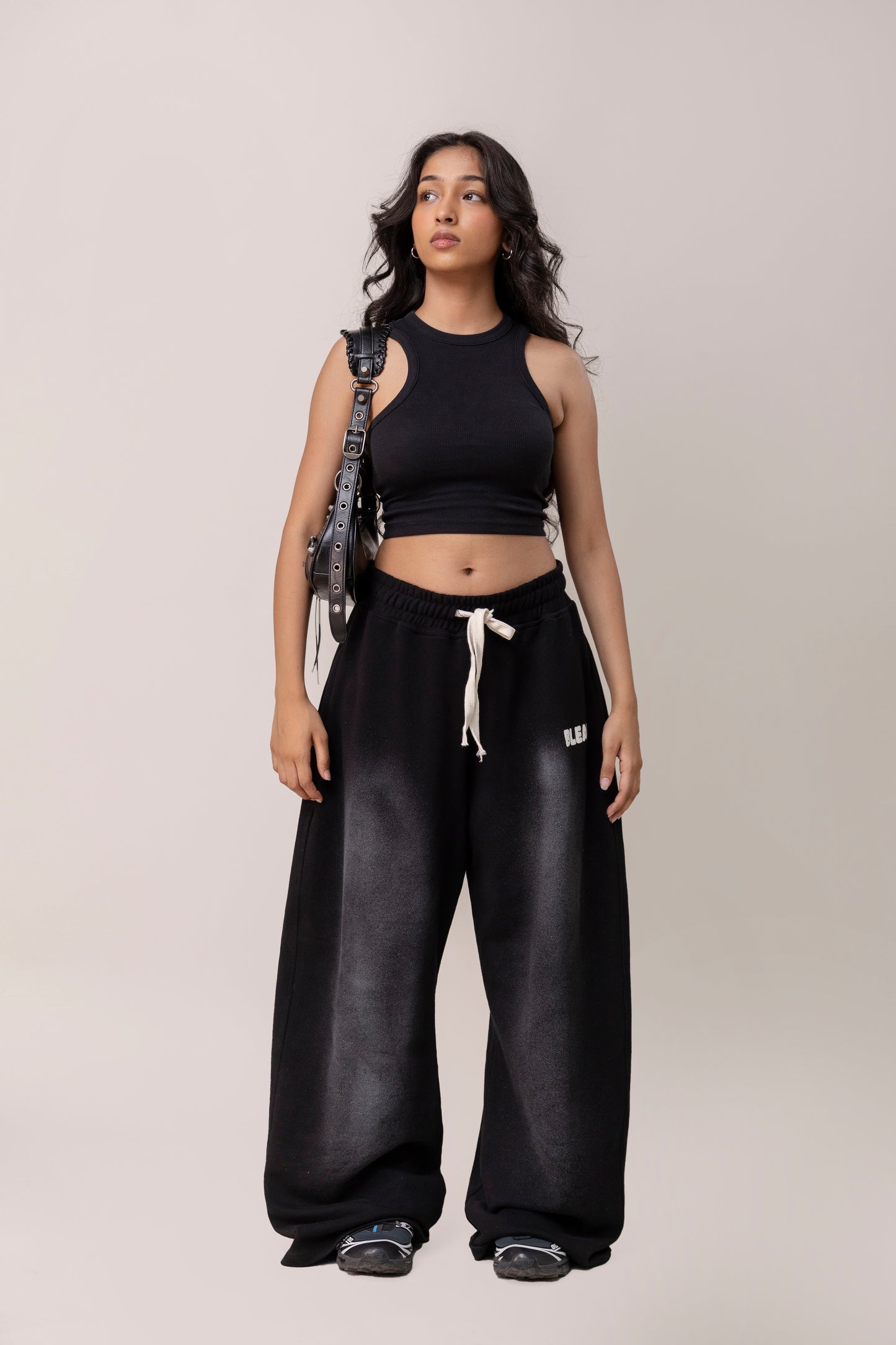 Black  Sprayed Sweatpants