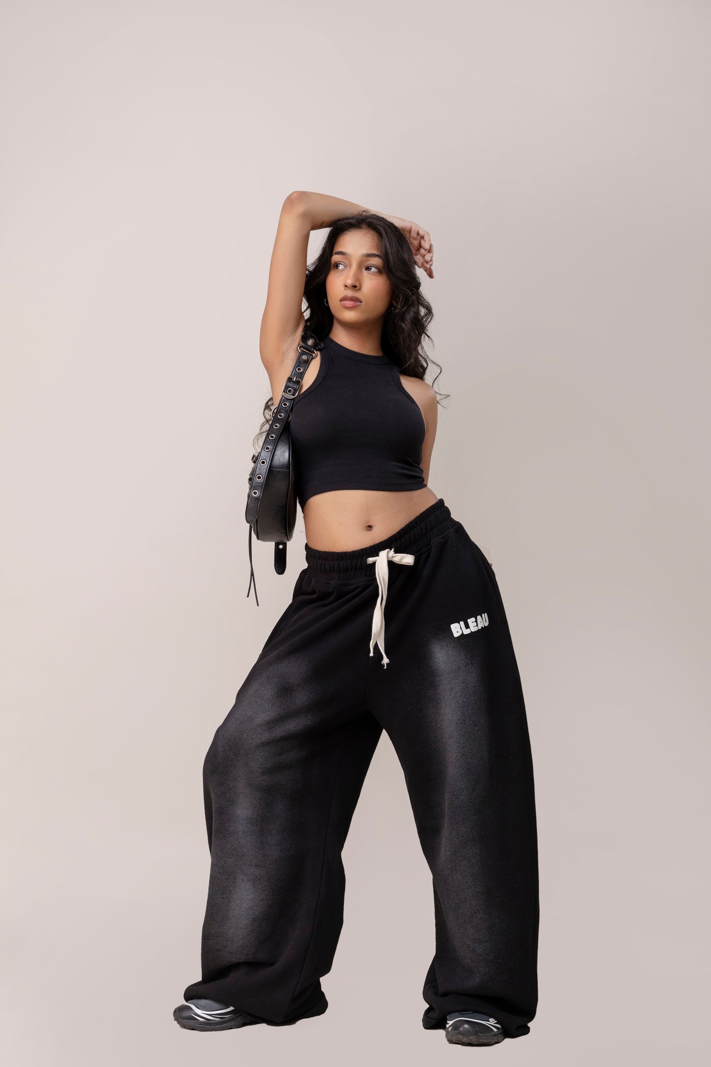 Black  Sprayed Sweatpants