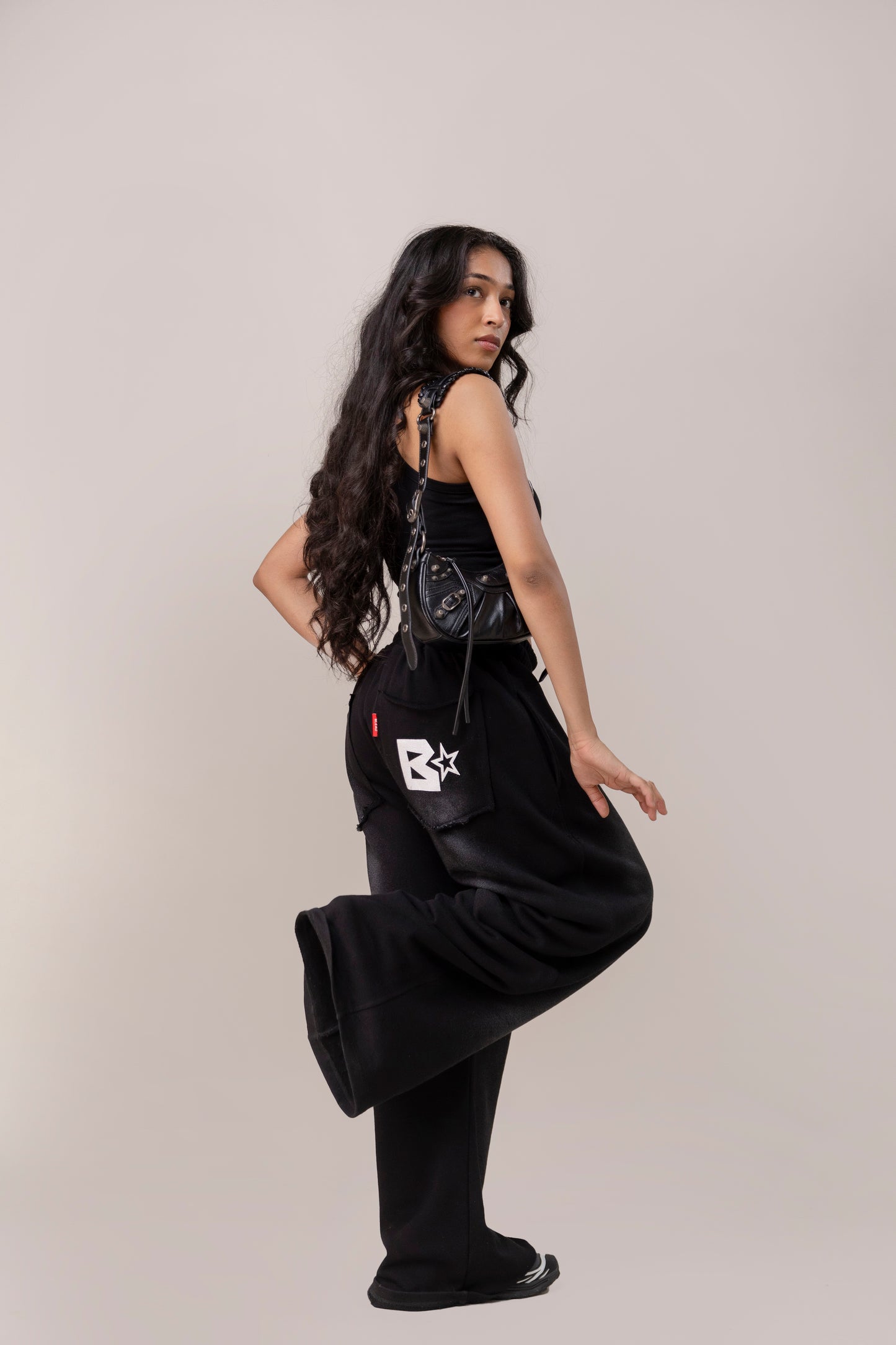 Black  Sprayed Sweatpants
