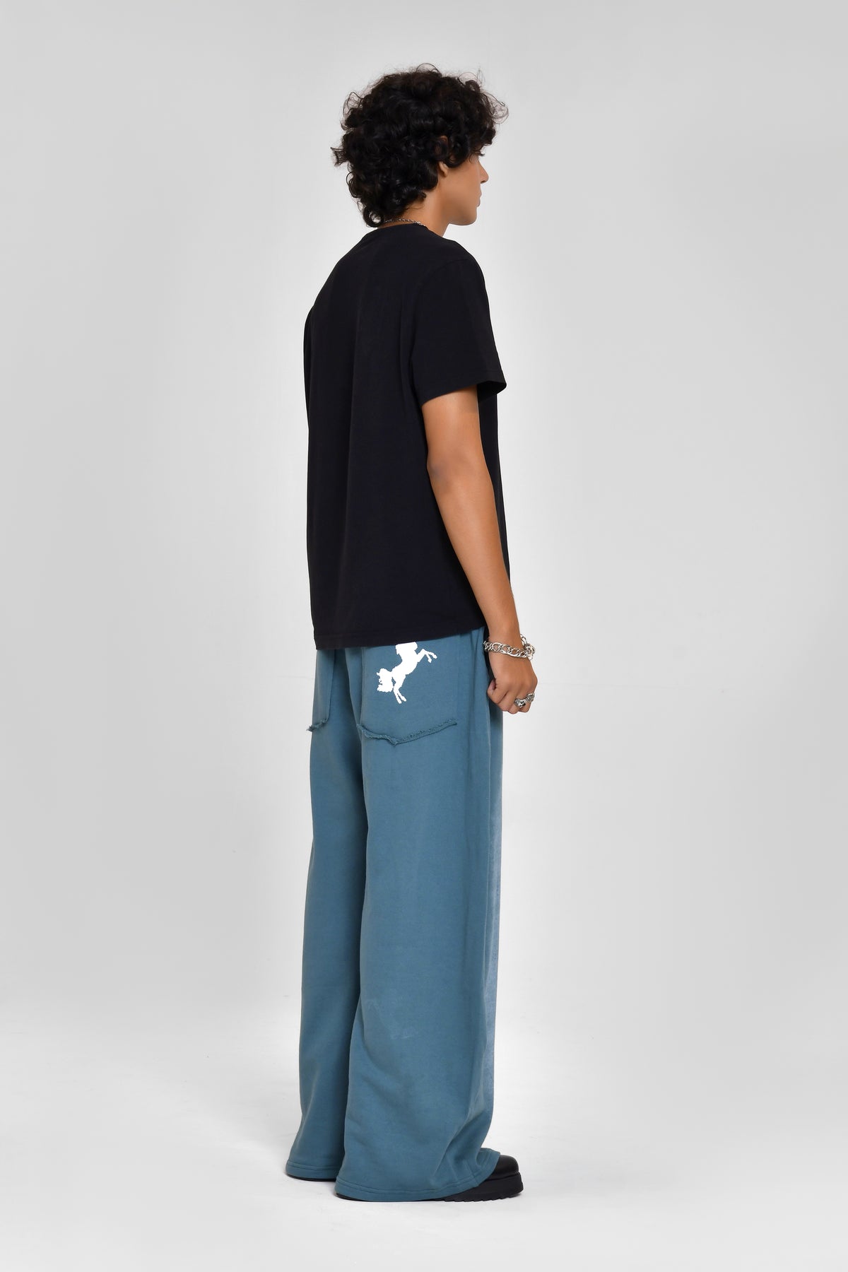 Teal Sprayed Sweatpants