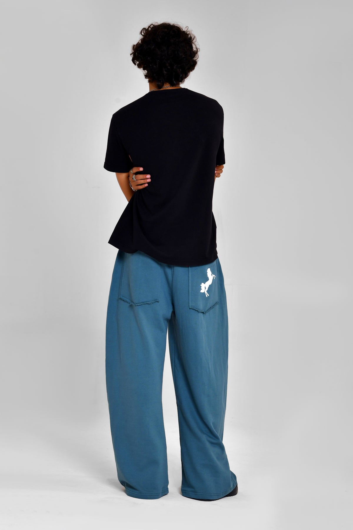 Teal Sprayed Sweatpants