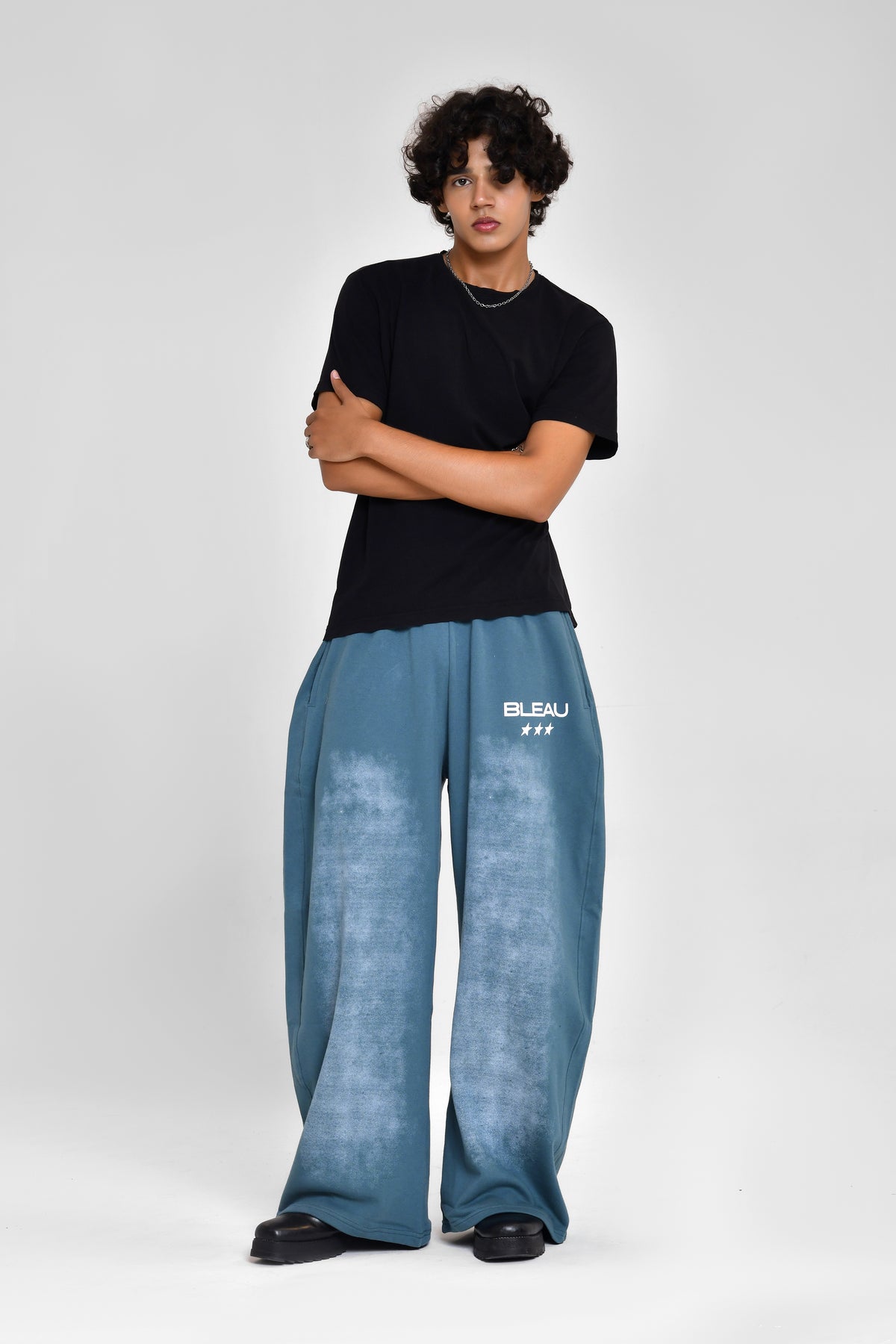 Teal Sprayed Sweatpants