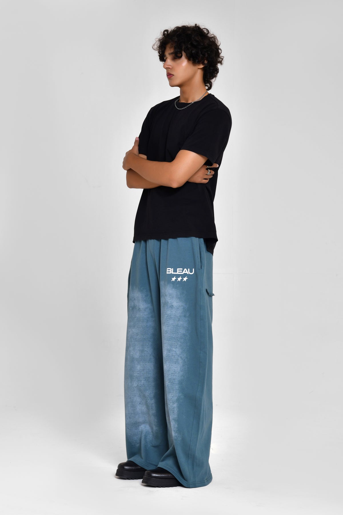 Teal Sprayed Sweatpants