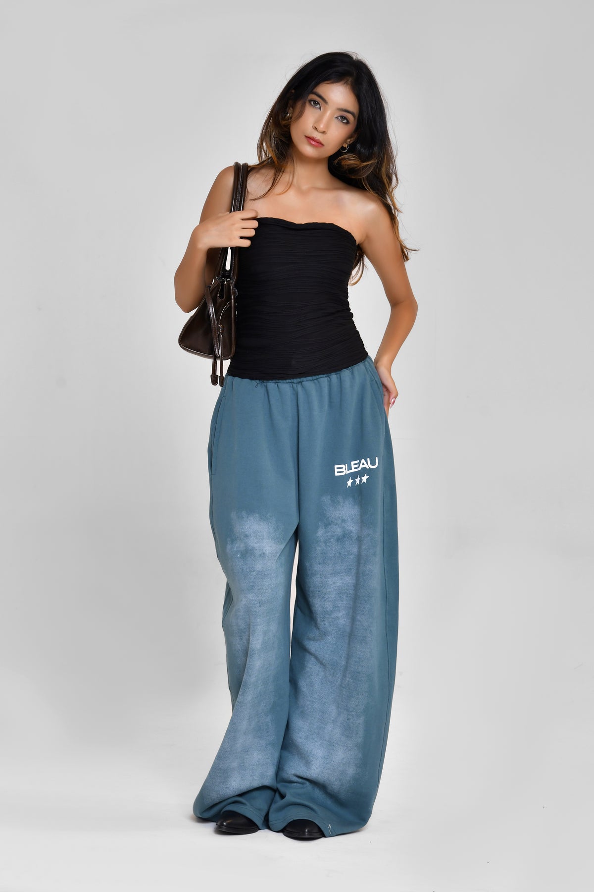 Teal Sprayed Sweatpants