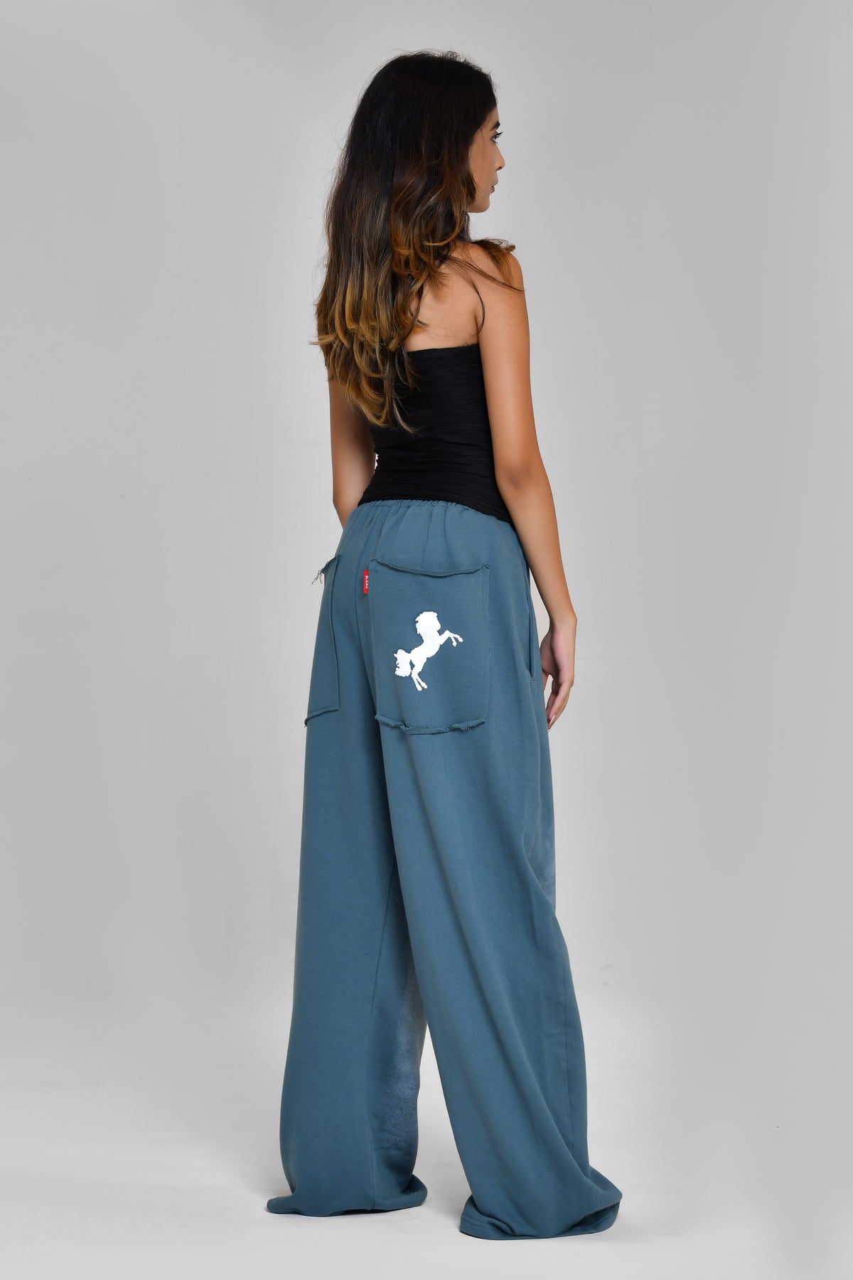 Teal Sprayed Sweatpants