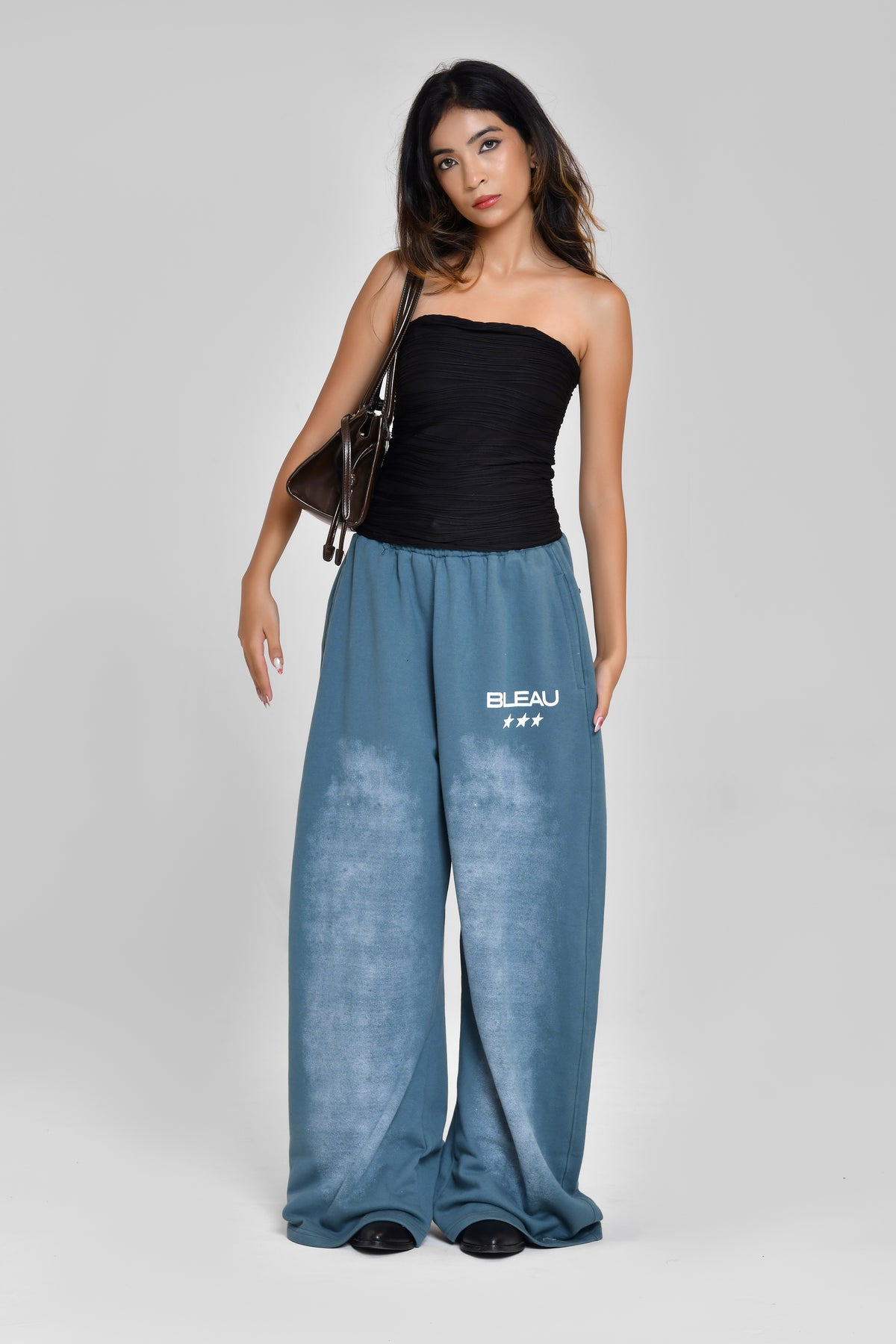 Teal Sprayed Sweatpants