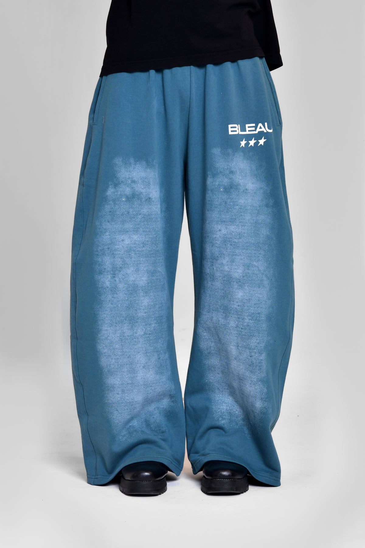 Teal Sprayed Sweatpants